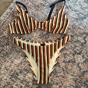 Triangl Bikini Set in Brown and Cream